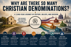 an infographic showing the progression of christianity. why are there so many denominations?