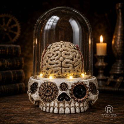 Pacific Giftware human skull with illuminated brain LED light figurine