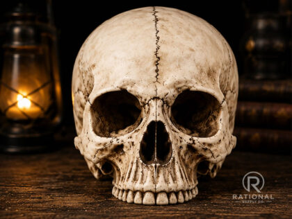 front view of human skull