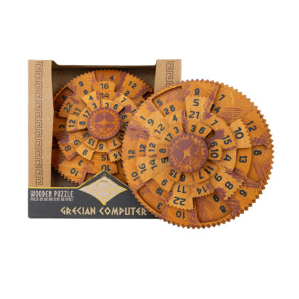 Grecian Computer puzzle shown out of the box with all dials visible