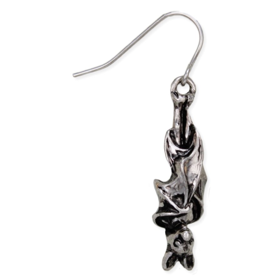 Creature of the Night Silver Bat Earrings – Gothic Halloween Jewelry - Image 2