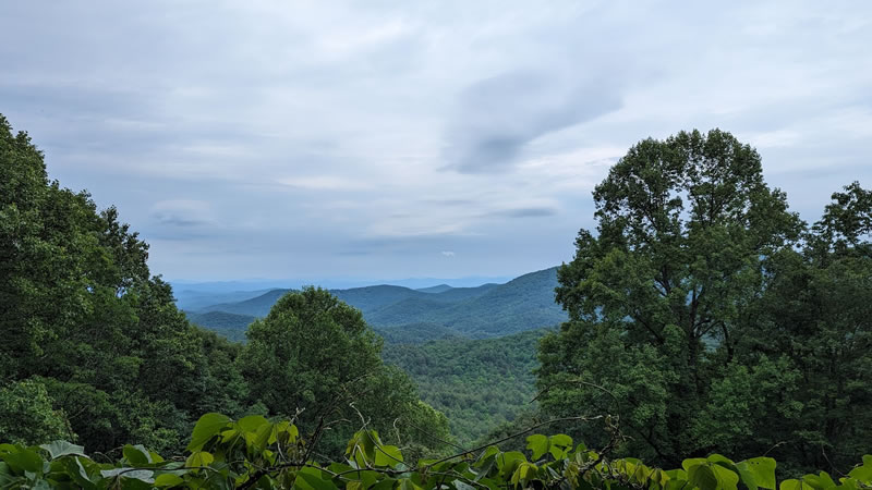 view of the blue ridge mountains taken near the cohutta wildnerness area